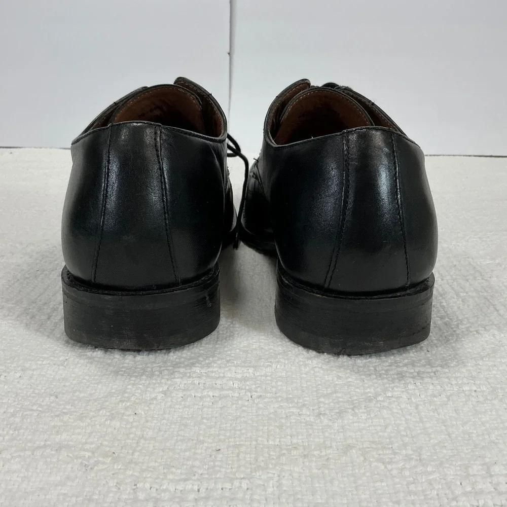 Johnston & Murphy Black‎ Leather Square Toe Lace Up Dress Shoes Men's 10M
